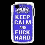Coque LG L40 Keep Calm Fuck hard bleu