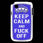 Coque LG L40 Keep Calm Fuck off bleu