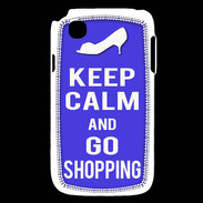 Coque LG L40 Keep Calm Go Shopping Bleu
