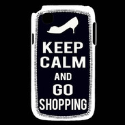 Coque LG L40 Keep Calm Go Shopping Noir