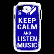 Coque LG L40 Keep Calm Listen music Bleu