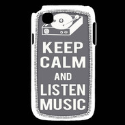 Coque LG L40 Keep Calm Listen music Gris