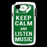 Coque LG L40 Keep Calm Listen music Vert