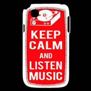Coque LG L40 Keep Calm Listen music Rouge