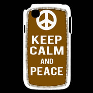 Coque LG L40 Keep Calm Peace Marron