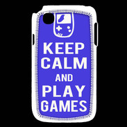 Coque LG L40 Keep Calm Play games Bleu