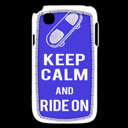 Coque LG L40 Keep Calm Ride on Bleu