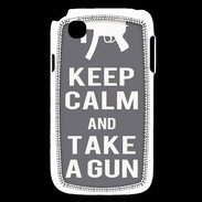 Coque LG L40 Keep Calm Take a gun Gris