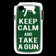 Coque LG L40 Keep Calm Take a gun Vert