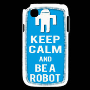 Coque LG L40 Keep Calm Be a Robot Cyan