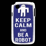 Coque LG L40 Keep Calm Be a Robot Bleu