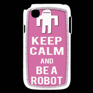 Coque LG L40 Keep Calm Be a Robot Rose