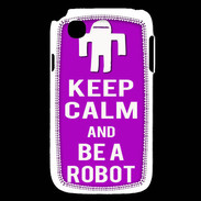 Coque LG L40 Keep Calm Be a Robot Violet