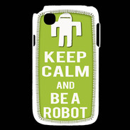Coque LG L40 Keep Calm Be a Robot Vert pomme