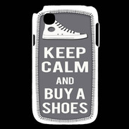 Coque LG L40 Keep Calm Buy Shoes Gris