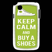 Coque LG L40 Keep Calm Buy Shoes Vert Pomme