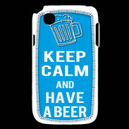 Coque LG L40 Keep Calm Have a beer Cyan