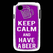 Coque LG L40 Keep Calm Have a beer Violet