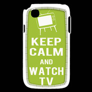 Coque LG L40 Keep Calm Watch TV Vert pomme