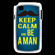 Coque LG L40 Keep Calm Be a Man Bleu