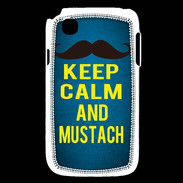 Coque LG L40 Keep Calm and Mustach Bleu
