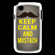 Coque LG L40 Keep Calm and Mustach Gris