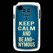 Coque LG L40 Keep Calm and Be Anonymous Bleu