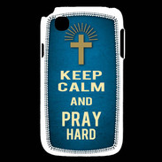 Coque LG L40 Keep Calm and Pray Christian Bleu