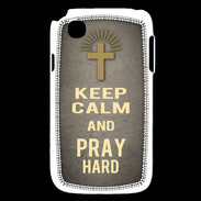 Coque LG L40 Keep Calm and Pray Christian Gris
