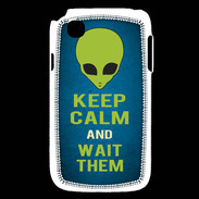 Coque LG L40 Keep Calm and Wait Alien Bleu