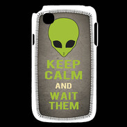 Coque LG L40 Keep Calm and Wait Alien Gris