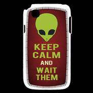 Coque LG L40 Keep Calm and Wait Alien Rouge