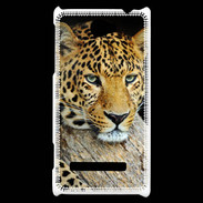 Coque HTC Windows Phone 8S portrait d'un léopard 50