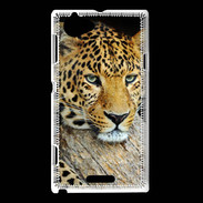 Coque Sony Xperia L portrait d'un léopard 50