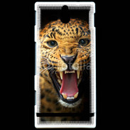 Coque Sony Xperia U Portrait d'un léopard énervé