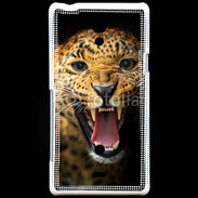 Coque Sony Xperia T Portrait d'un léopard énervé