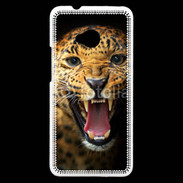 Coque HTC One Portrait d'un léopard énervé