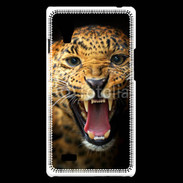 Coque LG Optimus L9 Portrait d'un léopard énervé