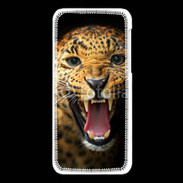 Coque iPhone 5C Portrait d'un léopard énervé