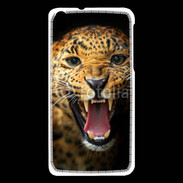 Coque HTC Desire 816 Portrait d'un léopard énervé