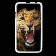 Coque HTC Desire 516 Portrait d'un léopard énervé