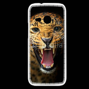 Coque HTC One Mini 2 Portrait d'un léopard énervé