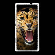 Coque Sony Xpéria SP Portrait d'un léopard énervé