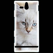 Coque Sony Xperia U Chaton aux yeux bleus