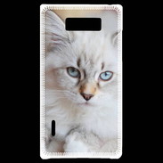 Coque LG Optimus L7 Chaton aux yeux bleus