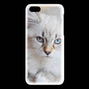 Coque iPhone 5C Chaton aux yeux bleus