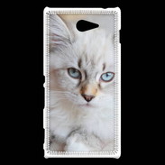 Coque Sony Xperia M2 Chaton aux yeux bleus