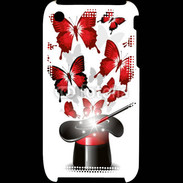 Coque iPhone 3G / 3GS Papillons magiques rouges