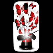 Coque HTC One SV Papillons magiques rouges