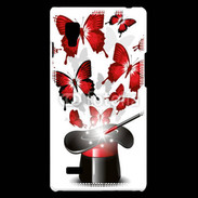 Coque LG Optimus L9 Papillons magiques rouges